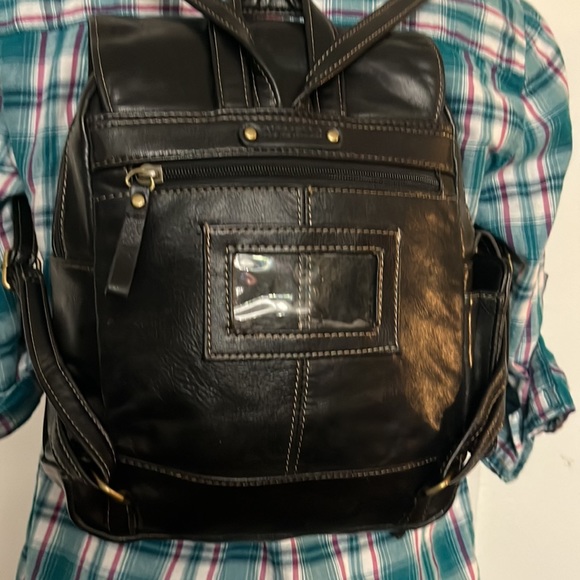 Aurielle Black Leather Backpack - Picture 6 of 12